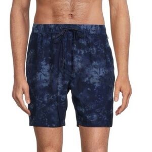 Burnside Men’s‎ Tie-Dye Swim Trunks Board Shorts Blue Gray Size M